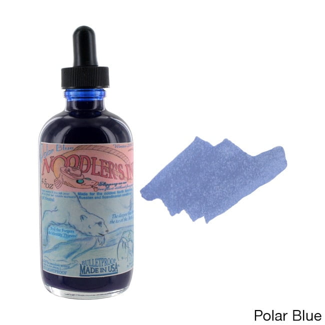 Noodler's Ink Fountain Pen Bottled Ink with Eyedropper, 4.5 Ounce, 11 Color options (Polar Blue)