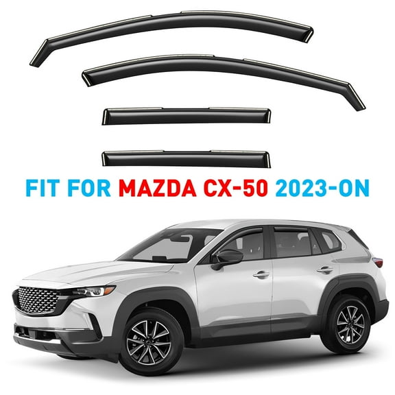 GrandWheel Co Window Deflectors Smoke Tinted In-channel Side Window Vent Visor Deflectors Rain Guards Compatible with Mazda CX-50 2023-2025 - 4 pcs. GW0976