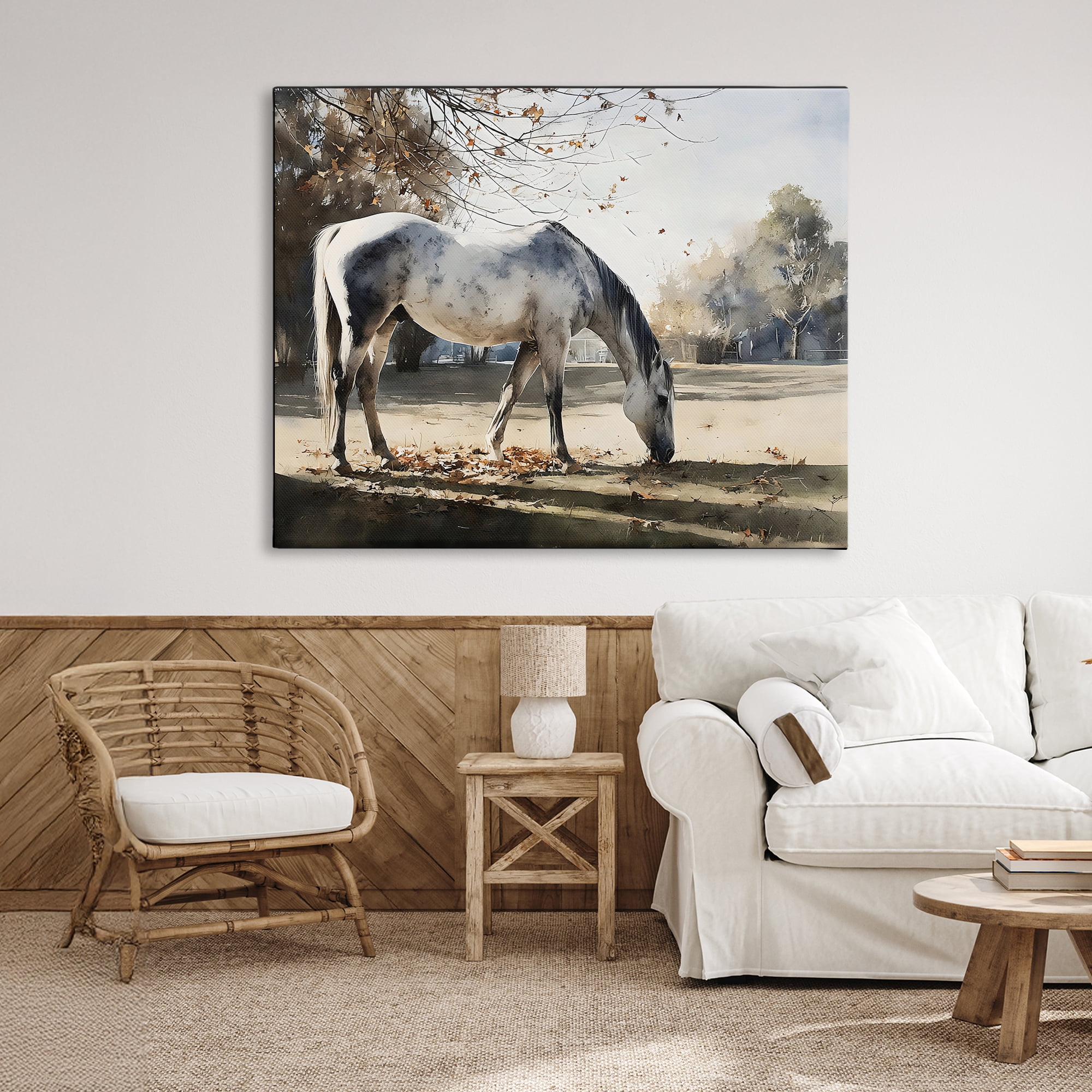 Stupell Industries Grey & White Mare Grazing Canvas Wall Art, design by Franklyn Gregory
