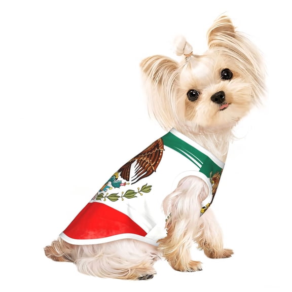Pet Dog Sleeveless T Shirts Mexican Flag pet Clothes Soft Breathable Vest for Small Dogs Cats Small