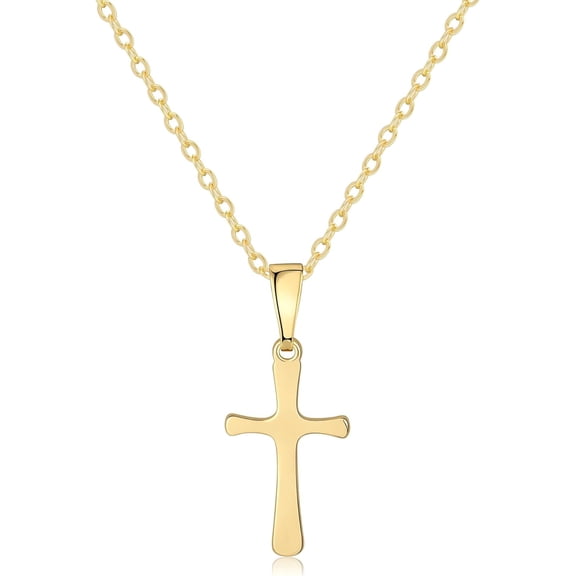 Cross Necklace for Women 14K Gold Silver Plated Dainty Small Cross Pendant Choker Simple Trendy Cute Cross Charm Chain Necklace Easter Basket Stuffers Baptism Religious Faith Jewelry Gift