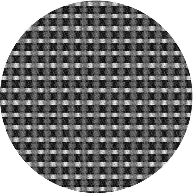 Ahgly Company Tapis Rond Lavable en Machine Intérieur Transitionnel Noir Charbon, 3 Pieds Rond