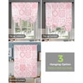 thumbnail image 4 of Pink Boho Tie Up Curtains for Kitchen Bathroom Bedroom Windows 63 Inch Length, Modern Geometric Abstract Aesthetics Balloon Drape Curtains Shade Rod Pocket Drapery Curtain Panel, 52"x45", 4 of 7
