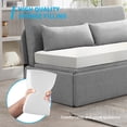 thumbnail image 3 of Mjkone Queen Sleeper Sofa Bed,62"Pull Out Bed with Cushions & Throw Pillows for Apartment，Small Space,Upholstered Futon Sofa Bed,Light Grey, 3 of 9