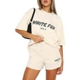 thumbnail image 1 of Hombres Mujeres Camiseta Pantalones Cortos Cuello Redondo Moda Chándal Conjunto Manga Corta Transpirable, 1 of 7