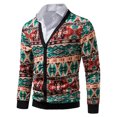 thumbnail image 4 of Men's V Neck Sweaters Fashion Pattern Kitted Buton Up Cardigans Comfy Warm Casual Knit Sweater Outwear Coats, 4 of 5