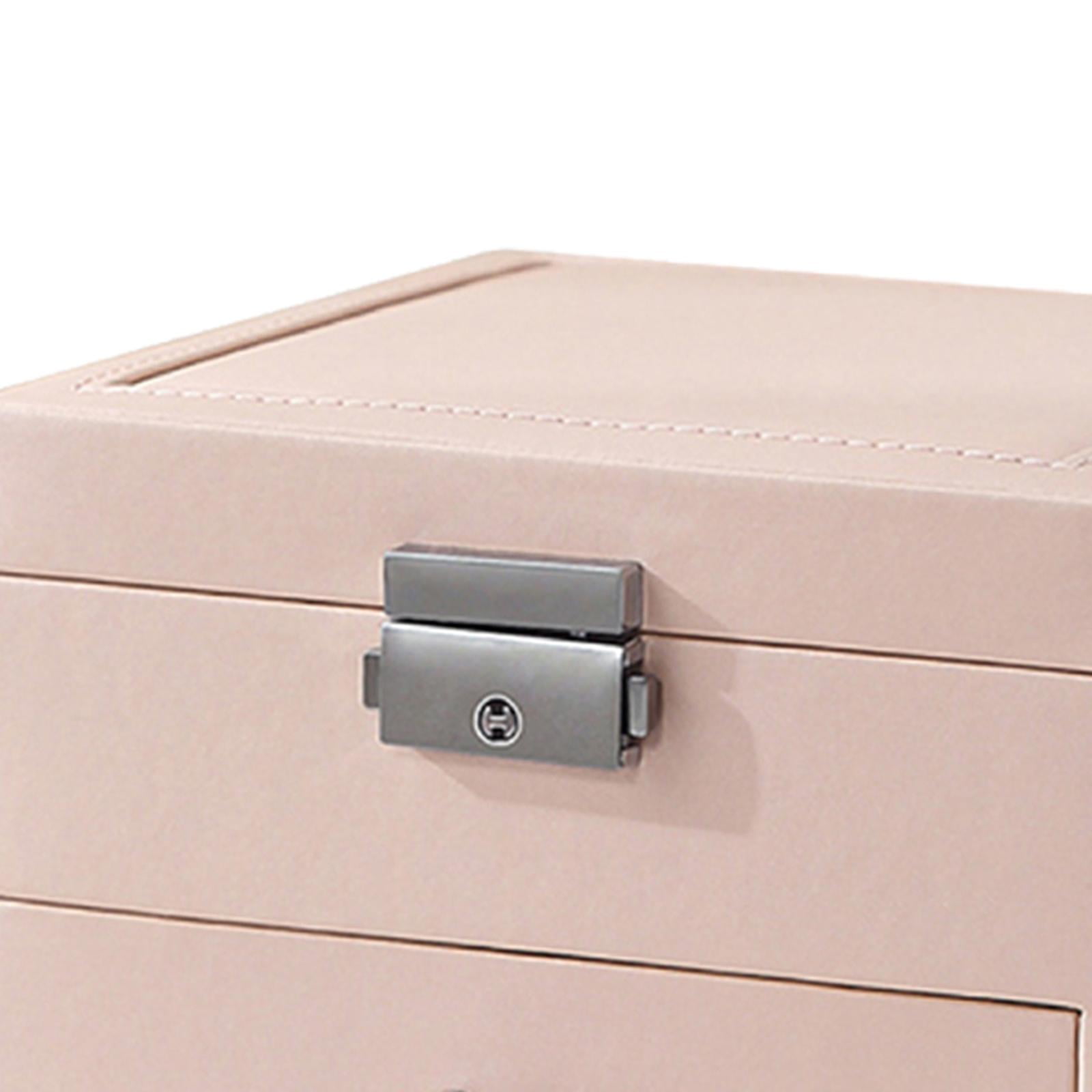 FVDPWYE Jewellery Box Organizer for Women Girls Jewelry Storage Case 2 Layer Display for Pink