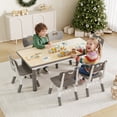 thumbnail image 3 of Conjunto de Mesa y 6 Sillas Infantiles, Gris Altura Ajustable con Superficie Antigrafiti, Patas Antideslizantes para Estudio Manualidades Hogar Guardería Aula, 3 of 10