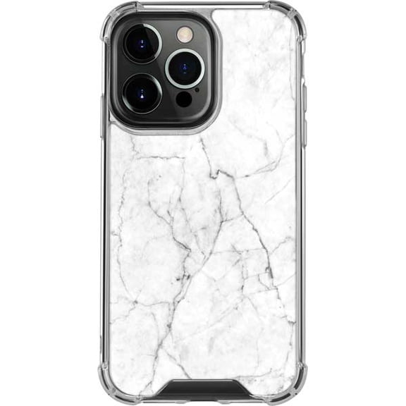 Skinit White Marble iPhone 14 Pro Clear Case