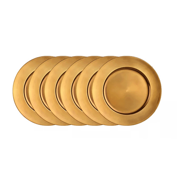 Northeast Home Goods Round Melamine Charger Plates 13Inch, Set of 6 (Bronze)