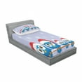thumbnail image 3 of Christmas Bedding Set with Sheet & Covers, Bird Family with Santa Hats on Electricity Wire Winter Holiday Humorous Design, Printed Bedroom Decor 2 Shams, 4 Sizes, Blue Red, by Ambesonne, 3 of 3