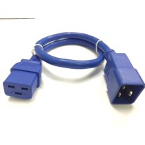 RiteAV - Heavy Duty Extension Power Cord, C19 to C20, 12AWG, 20 AMPS, 250V (Blue, 3ft)