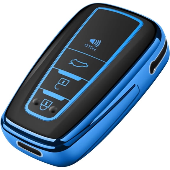 Key Fob Cover Compatible with Toyota RAV4 Camry 4Runner Highlander Corolla Prius Avalon C-HR GT86 2018-2025 Keychain Case Holder Protector,Blue