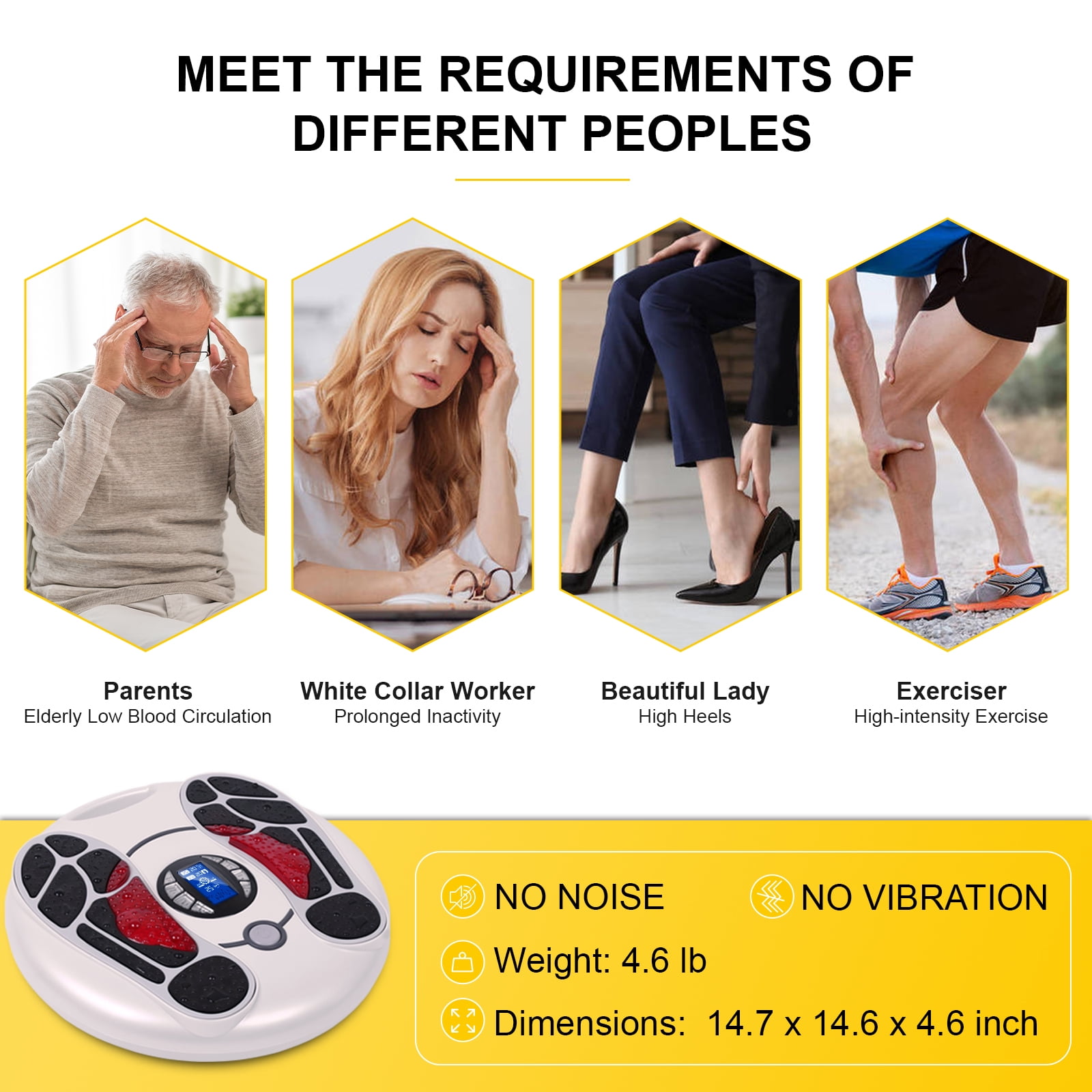 OSITO EMS Foot Massager for Neuropathy, Foot Massager Circulation Stimulator, Foot Massager for Circulation and Pain Relief, 25 Modes 99 Intensities, Ideal for Women/Men