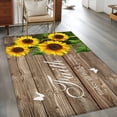 thumbnail image 2 of Hallway Runner Rugs 2.7x5 Ft, Spring Sunflowers Non Slip Area Rugs for Kitchen Bedroom Entryway, Country Farmhouse Brown Wooden Plank Washable Carpet Runner Rug Floor Mats for Bedroom Home Decor, 2 of 8