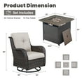 thumbnail image 6 of POCASSY Patio Furniture Set with 30" Propane Fire Pit Table, Patio Swivel Rocking Glider Chairs Set of 4 with Brown Wicker and Square Firepit Table for Garden Balcony Porch - Brown/Beige, 6 of 13