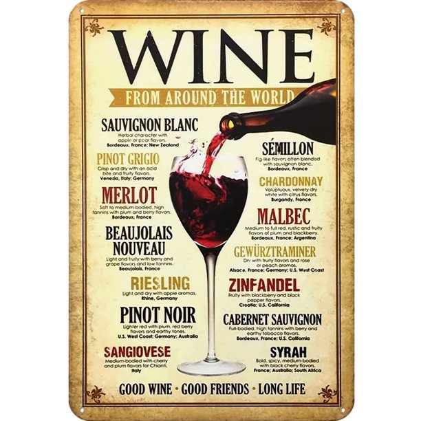 Placa Metal Vintage Pintura Hierro Rectangular para Vino Arte Pared Del 20x30cm