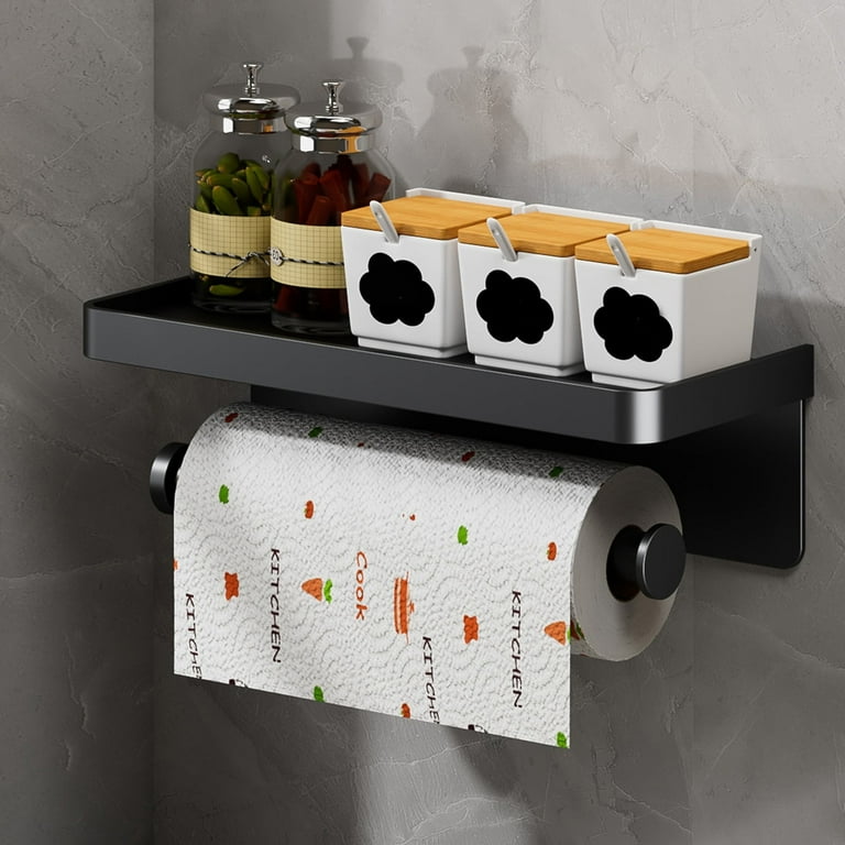 Paper Towel Holder with Shelf for Kitchen Paper Towel Holder Wall Mount