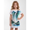thumbnail image 2 of Girls Skin-Friendly Charming Short Sleeve Dress Relaxed-Fit Crewneck Casual Sundress for Girls Age 5-13, 2 of 6