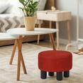 thumbnail image 3 of Homebeez Linen Ottoman Foot Stool Round Padded Foot Rest with Non-Skid Legs, Soft Step Stool for Couch, Desk, Hallway, Office, Lounge, Dorm Room Multiple Colors, 3 of 7