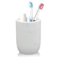 thumbnail image 1 of Soporte para cepillos de dientes Cerpourt, poliresina, estilo mármol, blanco, 1 of 6
