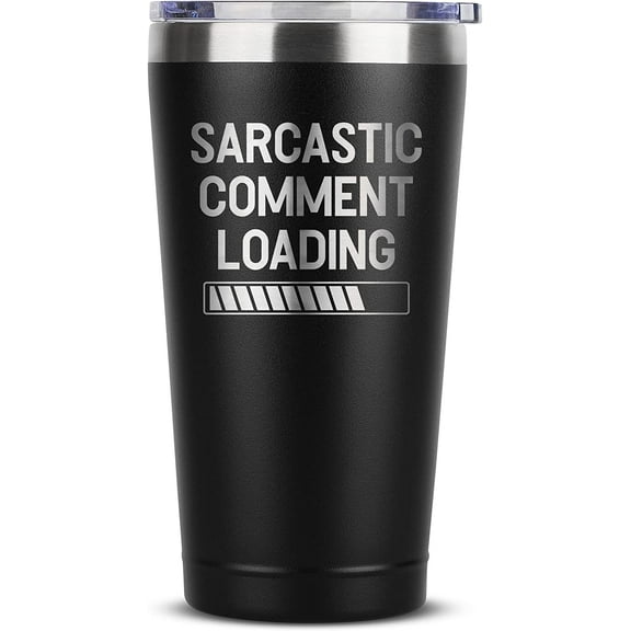 Funny Gifts for Men - Christmas Coworker Gifts for Men - Funny Coffee Travel Mug For Men - Gifts For Male Coworkers - Sarcastic Comment Loading 16 oz Black Insulated Stainless Steel Tumbler For Men