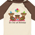 thumbnail image 4 of Inktastic Twins 1st Birthday Bears Boys or Girls Long Sleeve Baby Bodysuit, 4 of 5