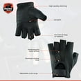 thumbnail image 5 of Daniel Smart Women’s Leather Gloves – Aniline Goat Leather - Fingerless Motorcycle Gloves with Perforated action and Gel Palm, 5 of 6