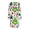 thumbnail image 4 of Pijama familiar de Navidad Grinc-h - Albornoz a juego de franela estampada, absorbente y de secado rápido, de algodón, talla XXL., 4 of 5