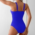 thumbnail image 5 of COMVALUE Womens One Piece Swimsuit Metal Modest Tummy Control Bathing Suit Slimming Full Coverage Mesh Swim Suits (Blue, M), 5 of 5