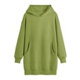 thumbnail image 4 of Gspmoly Robes pour Femmes Grande Taille, Robe Patchwork Décontractée Surdimensionnée pour Femmes Automne Manches Longues Tendance Col à Revers Plissé Mini Robe Cocktail pour Femmes Offres, 4 of 9