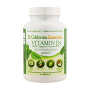 California Essentials Vitamin D3 5000 IU with Organic Coconut Oil, Non-GMO, Gluten Free, (60 Softgels)