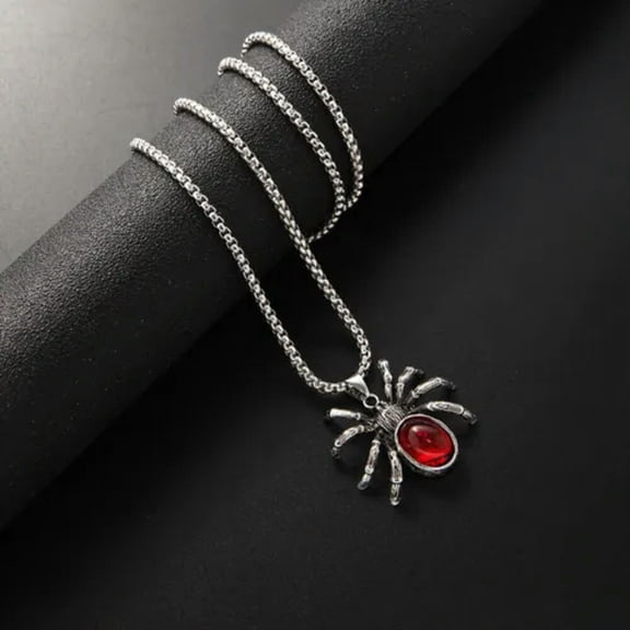 QQTDFG Vintage Spider Necklace Pendant 925 Silver Chain Women Men Gothic Punk Jewelry-#2