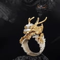 thumbnail image 3 of Osdhezcn Vintage Golden Dragon Ring Adjustable Open Mouth Unique Ring Ornament Fashion Jewelry Accessory for Women and Men, 3 of 12