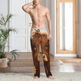 thumbnail image 2 of Balery Countryside Sunflower Cow Pantalones de pijama para hombre, pijama ultraligero, pantalón de descanso-Small, 2 of 6