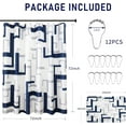 thumbnail image 2 of Shower Curtain Sets with Rugs for Bathroom,Navy Grey White Modern Bathroom Shower Curtains,Textured Fabric Waterproof Shower Curtain Liner with 12 Hooks,Machine Washable（72 x 72 inch）, 2 of 5