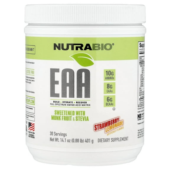 NutraBio EAA, Strawberry Lemonade, 0.88 lb (401 g)