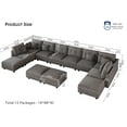 thumbnail image 5 of LLappuil Modular Sectional Sofa, Modular Sectional Sofa with Storage, 12 Seat Corduroy Oversized Sofa with 8 Back Cushion 8 Throw Pillow Gray, 5 of 10