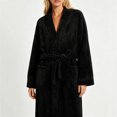 thumbnail image 6 of Cekizud Bathrobe for Women Thick Fleece Water Absorbent Wrap Belt Long Sleeve Robe, 6 of 7