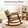 thumbnail image 2 of Rocking Chair, Paproos Velvet Upholstered Glider Rocker Chair with Cushion, Rocking Chair for Nursery, Reading Chair Armchair for Living Room Bedroom, Khaki, 2 of 7