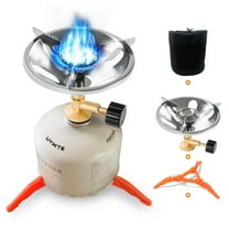 Backpack Stove, Windproof Propane Burner, Portable Camping Stove Burner with Stable Lightweight Base Stand, Small Backpack Camp Stove Single Burner for Outdoor Picnic Cooking Hiking