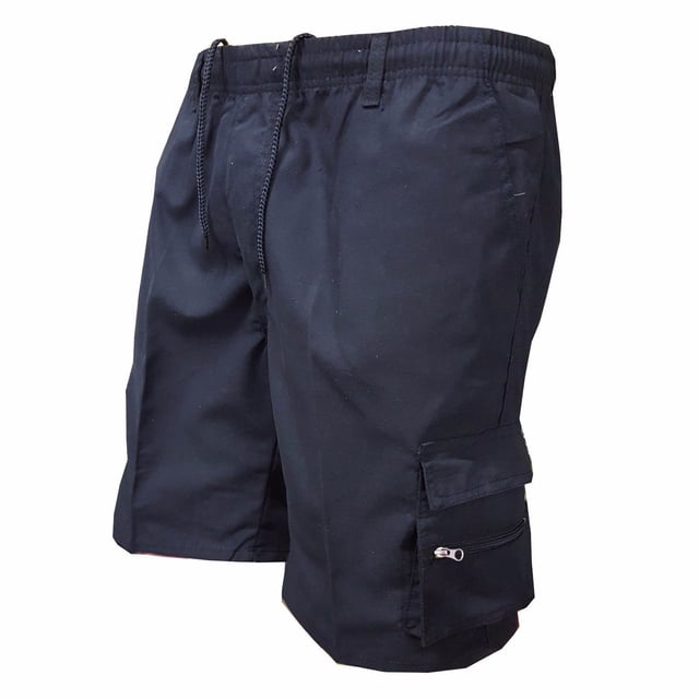 Ceisia Men's Multi-Pocket Cargo Shorts Summer Loose Straight-Leg Casual Workwear Shorts with Zipper Pockets Navy XXL Gifts