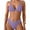 Purple, variant on Women's Mesh Insert Bikini Set,Multi Colors Triangle Top & High Waist Ruched Bottom, Tummy Control Two Piece Swimsuit
