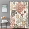 thumbnail image 2 of Bathroom Shower Curtain Watercolor Coral Seashell Starfish Waterproof Shower Curtains with Hooks, Vintage Marine Life Bath Curtains Bathtub Curtain Home Decor 72x84in, 2 of 9