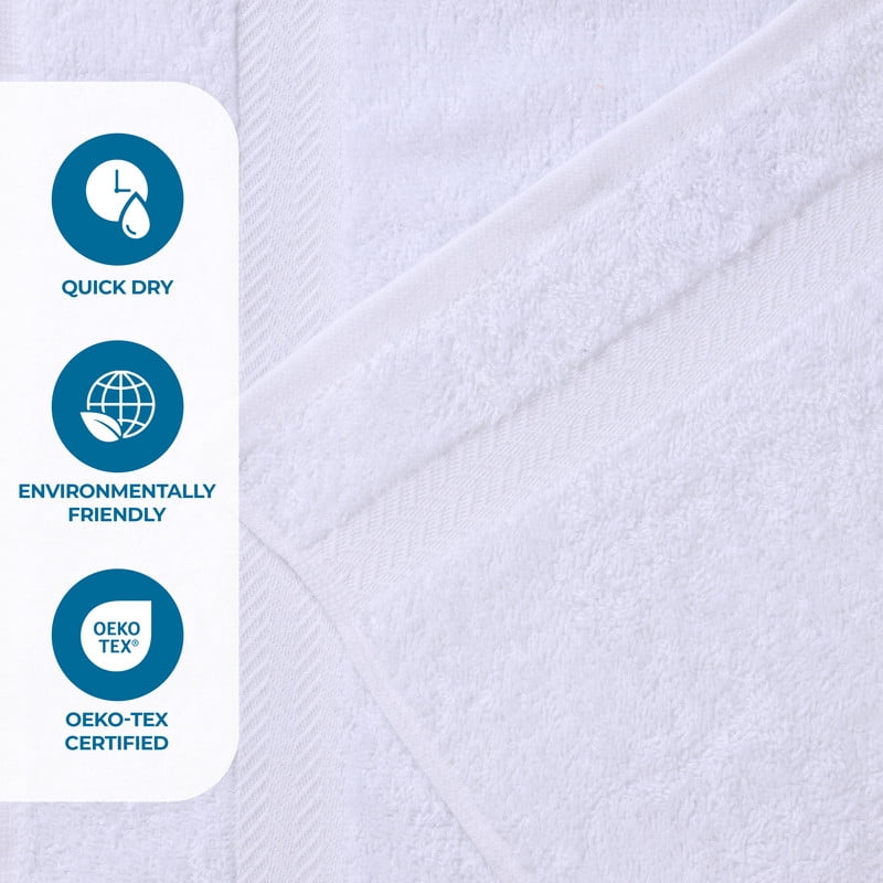 Superior Franklin 2-Piece Cotton Bath Sheet Set, Super Soft Quick Dry Fade Resistant Towels, White
