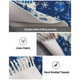 thumbnail image 4 of Navy Blue Christmas Bathroom Rug 2x3 Front Door Mat with Tassel Cotton Woven Throw Area Rug Washable Small Entry Rugs Snowman Xmas Snowflake Ball Winter Low Profile Carpet for Kitchen Laundry Room, 4 of 5
