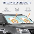 thumbnail image 4 of Wukai Corgi With Towel Ans Slice Cucumber Print Windshield Sun Shade, Car Front Window Shades Sunshade Cover Sun Visor Shield Block Automotive Interior Protector Blocks UV Rays-Large, 4 of 6