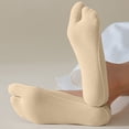 thumbnail image 7 of Women's Split Toe No Show Socks, Soft Cotton Casual Low Cut Socks for Flats, Loafers and Casual Wear, 1-Pack | VerBelle,Coffee One Size, 7 of 7