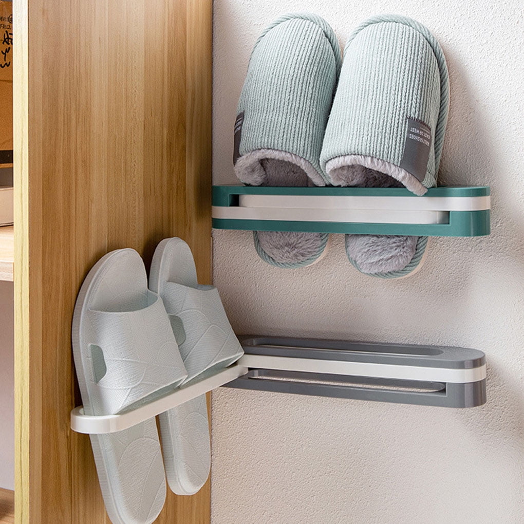 BOLLSLEY Wall Mounted Slipper Storage Rack Hanging Shelf Shoes