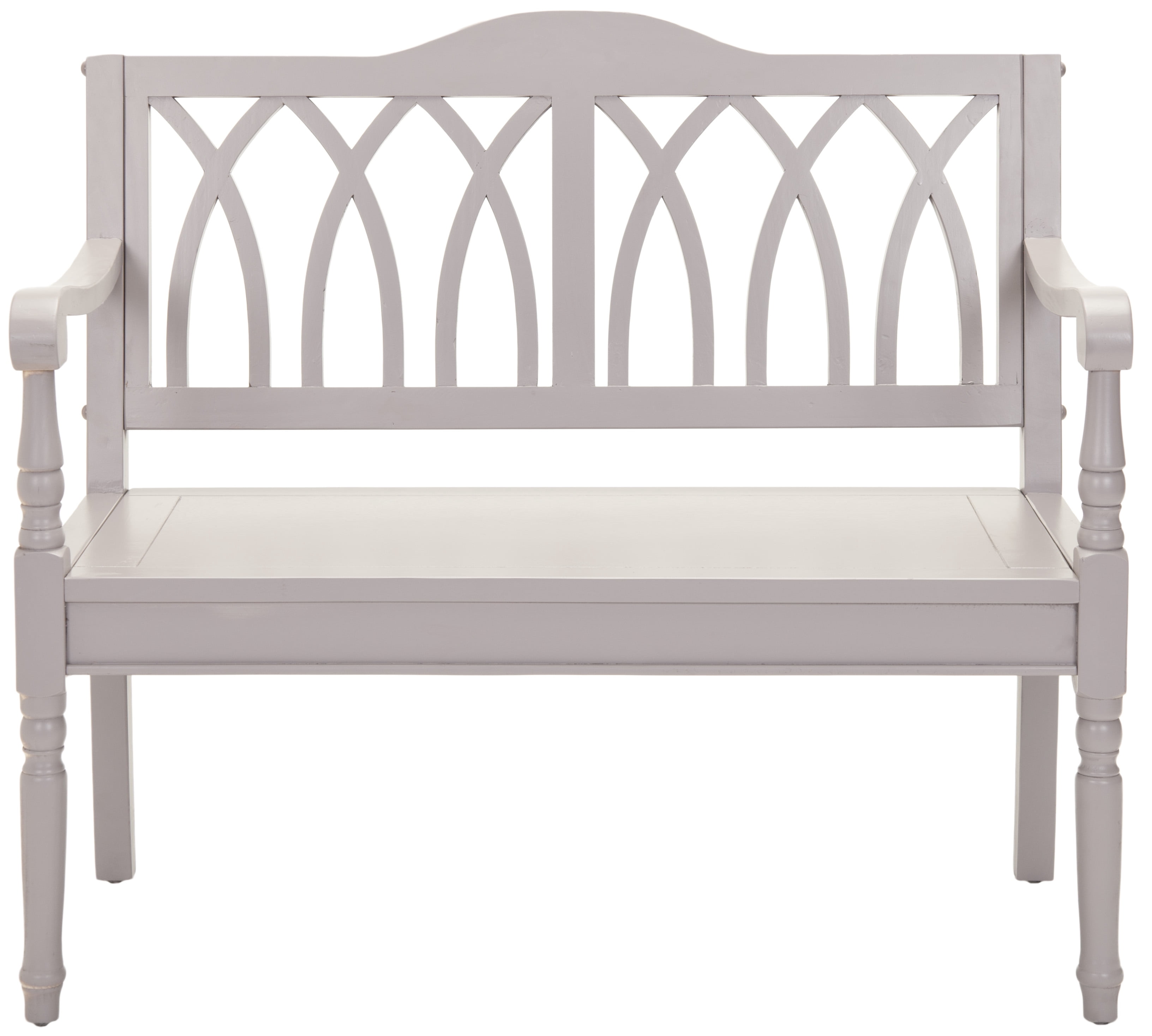SAFAVIEH Benjamin Geometric Rustic Bench, Quartz Grey